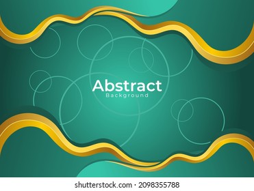 Abstract background vector design with color combination of turquoise and gold. background design for content title presentation.