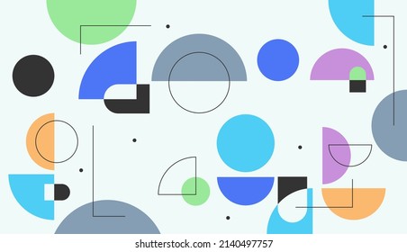 Abstract background vector design with colorful simple round shapes