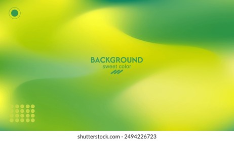 Abstract background vector design combination of fresh green and summer yellow. Minimalist pastel color design.