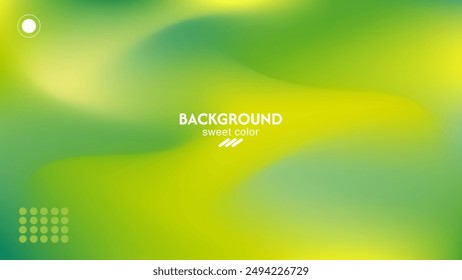 Abstract background vector design combination of fresh green and summer yellow. Minimalist pastel color design.