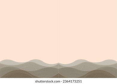 Abstract of background vector. Design japanese style of line wave of brown background. Design print for illustration, magazine, cover, card, background, wallpaper. Set 10