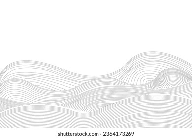 Abstract of background vector. Design japanese style of line wave of white background. Design print for illustration, magazine, cover, card, background, wallpaper. Set 12