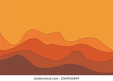 Abstract of background vector. Design japanese style of line wave of orange background. Design print for illustration, magazine, cover, card, background, wallpaper. Set 2