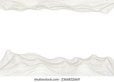 Abstract of background vector. Design japanese style of line wave gold on white background. Design print for illustration, magazine, cover, card, background, wallpaper. Set 19