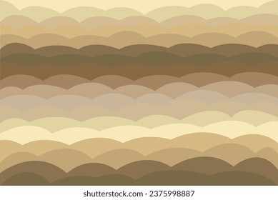 Abstract of background vector. Design japanese style of line wave cream and brown background. Design print for illustration, magazine, cover, card, background, wallpaper, textile. Set 11
