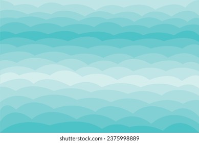 Abstract of background vector. Design japanese style of line wave blue on light blue background. Design print for illustration, magazine, cover, card, background, wallpaper, textile. Set 8
