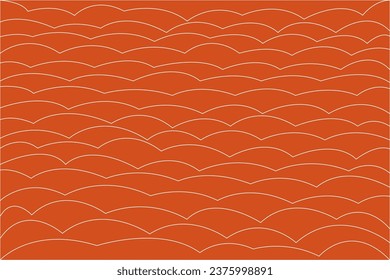 Abstract of background vector. Design japanese style of line wave white on orange background. Design print for illustration, magazine, cover, card, background, wallpaper, textile. Set 2
