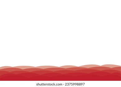 Abstract of background vector. Design japanese style of line wave red on white background. Design print for illustration, magazine, cover, card, background, wallpaper, textile. Set 5
