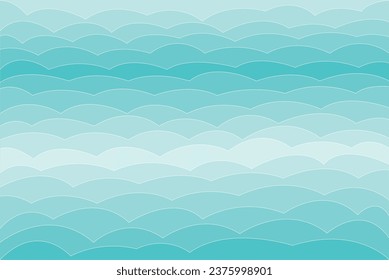 Resumen del vector de fondo. Diseñar el estilo japonés de la línea del cielo azul sobre fondo azul claro. Diseño impreso para ilustración, revista, portada, tarjeta, fondo, papel pintado, textil. Establecer 9
