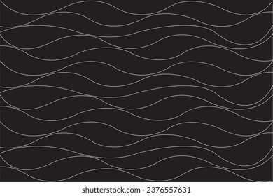 Abstract of background vector. Design japanese style of line wave white on black background. Design print for illustration, magazine, cover, card, background, wallpaper. Set 4