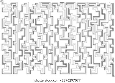 Abstract of background vector. Design labyrinth of line black of white background. Design print for illustration, textile, puzzle, magazine, cover, card, background, wallpaper. Set 10