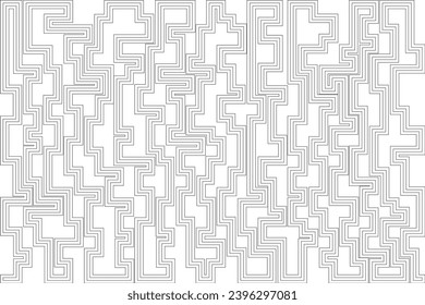 Abstract of background vector. Design labyrinth of line black of white background. Design print for illustration, textile, puzzle, magazine, cover, card, background, wallpaper. Set 9