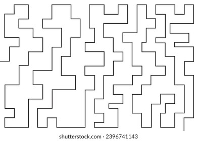 Abstract of background vector. Design labyrinth of line black on white background. Design print for illustration, textile, puzzle, magazine, cover, card, background, wallpaper. Set 16