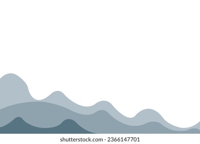 Abstract of background vector. Design landscape of line wave of blue and white background. Design print for illustration, magazine, cover, card, background, wallpaper. Set 3