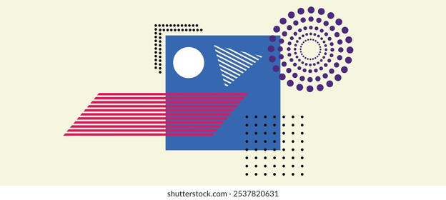 Abstract background vector design. Line abstract with Memphis style design. Modern background with line abstract combination. Suit for banner, web design, voucher, invitation, billboard, and others