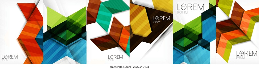 Abstract background vector design set. Colorful Arrow Shapes - Vibrant Abstract Collection. Lively designs merge dynamic arrows with bursts of color, radiating energy and motion