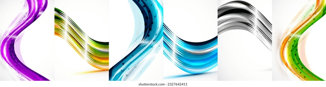 Abstract background vector design set. Mesmerizing Abstract Backgrounds - Dynamic Waves. Vibrant colors, graceful movements, and abstract art combine for an energetic, introspective experience