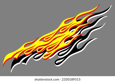 Abstract background vector design with yellow, red and black flame-like patterns, like a burning fire