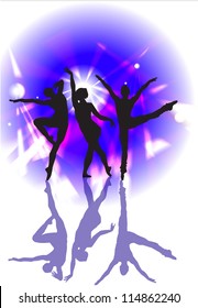 abstract background vector drawing (rhythmic dance in the spotlight)