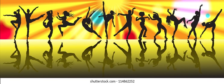 abstract background vector drawing (rhythmic dance in the spotlight)