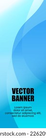 Abstract background vector drawn with sky blue and light blue curved gradient. for headers and banners.
