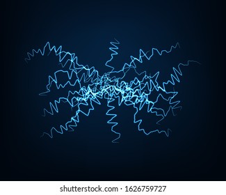 Abstract background vector electric light. Spark flash effect. Bright curved line. Neon glowing curves.