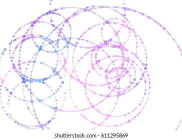 Abstract background vector element. Composition of color round dots and circles. Blue and violet colors.