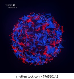 Abstract background. Vector explosion. Messy data concept design.