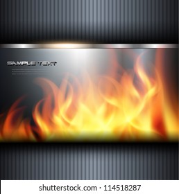 Abstract background with vector fire flames.