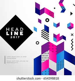 Abstract Background - vector flat design background template for a presentation. Make your idea look good. Heading with text. Modern outlook with different shapes. Copy space for your information.