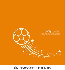 Abstract background with vector of flying soccer ball. 