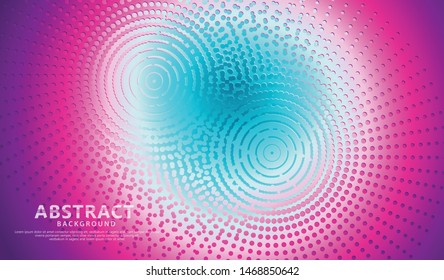 Abstract background with vector geometric illustration of dots halftone sliced shapes textured. Graphic design element.