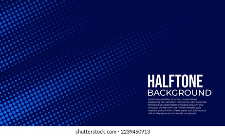 Abstract background vector with gradient blue color halftone texture, simple design banner with copy space text