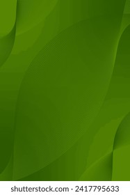Abstract background vector green with dynamic waves for business. Futuristic technology backdrop with network wavy lines. Premium template with stripes and gradient mesh for banner or poster.