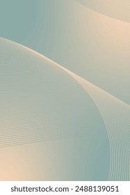 Abstract background vector green, orange with dynamic waves for business. Futuristic technology backdrop with network wavy lines. Premium template with stripes, gradient mesh for banner, poster.