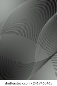 Abstract background vector grey, dark with dynamic waves for business. Futuristic technology backdrop with network wavy lines. Premium template with stripes and gradient mesh for banner or poster.