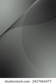 Abstract background vector grey, dark with dynamic waves for business. Futuristic technology backdrop with network wavy lines. Premium template with stripes and gradient mesh for banner or poster.