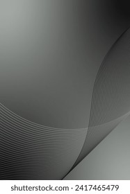 Abstract background vector grey, dark with dynamic waves for business. Futuristic technology backdrop with network wavy lines. Premium template with stripes and gradient mesh for banner or poster.