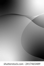 Abstract background vector grey, dark with dynamic waves for business. Futuristic technology backdrop with network wavy lines. Premium template with stripes and gradient mesh for banner or poster.