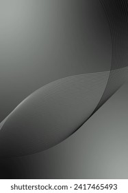 Abstract background vector grey, dark with dynamic waves for business. Futuristic technology backdrop with network wavy lines. Premium template with stripes and gradient mesh for banner or poster.