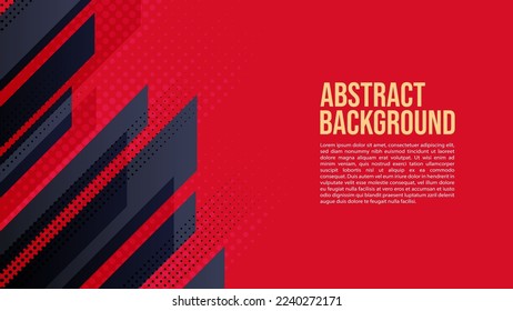 Abstract background vector with halftone pattern, template design banner with sporty shapes and copy space text