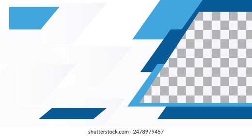 Abstract background vector, horizontal banner with blue and white color scheme, tempalate design for business or medical company