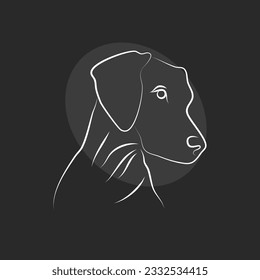 Abstract background vector illustration Beagle dog line drawing in modern style.