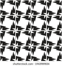 Abstract background vector illustration in black and white colors. Star sign seamless pattern. Geometric contrast backdrop. 