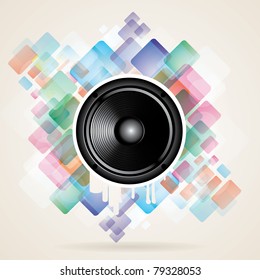 Abstract Background Vector illustration with black speaker and splash