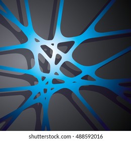  Abstract Background. Vector Illustration. Blue Stretched Rubber Band.