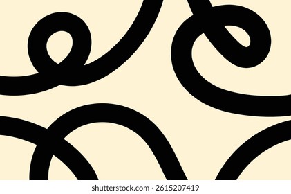 Abstract background vector illustration. A bold and vibrant abstract vector background featuring black looping swirl shapes on an white backdrop. Ideal for modern design projects.