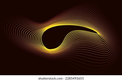 Abstract background. Vector illustration of bright lines of shapes on a dark background.