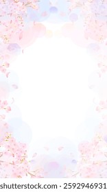 Abstract background vector illustration of cherry blossoms with fantastic and gorgeous atmosphere.