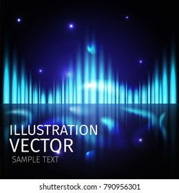 Abstract background. Vector illustration design rays light glow blue space bright shiny glowing black color art wallpaper magic backdrop decoration element